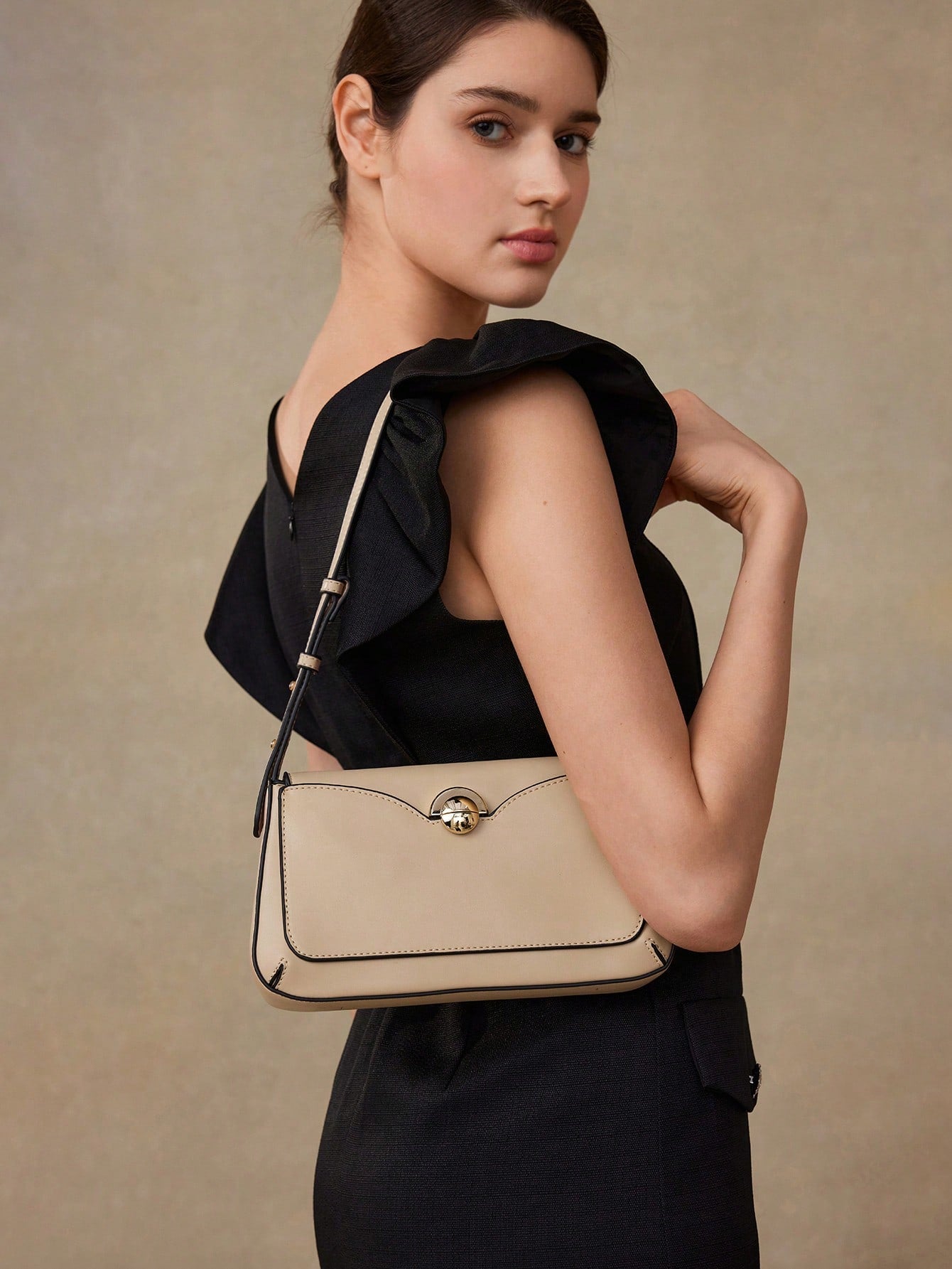 Flap Shoulder Bag with Detail