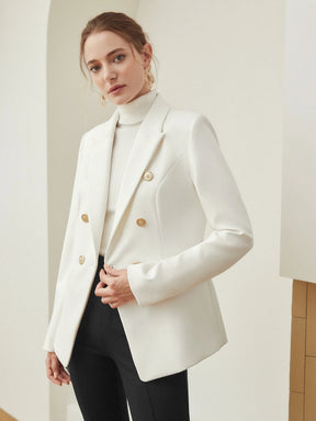 Solid Peak Lapel Blazer