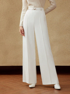 Pleated Suit Pants with Slant Pockets