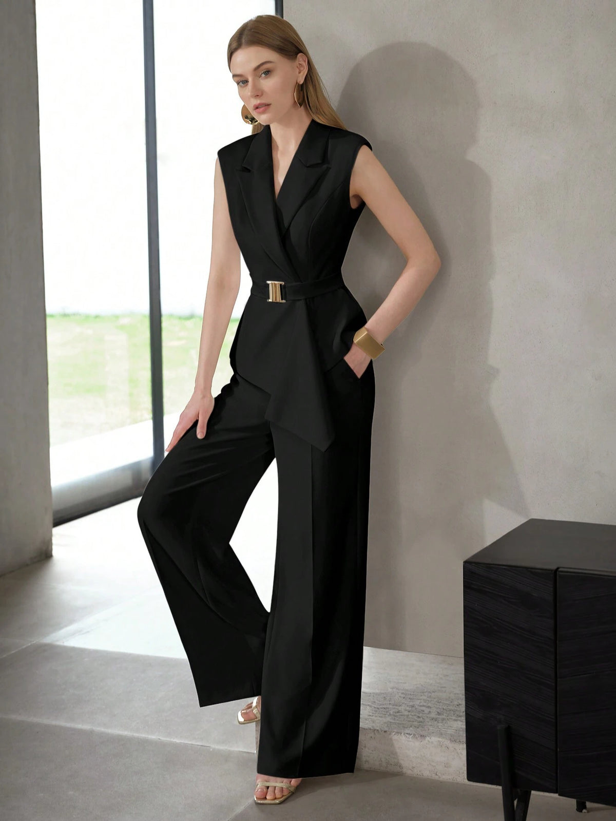 Blazer with Hem Belt