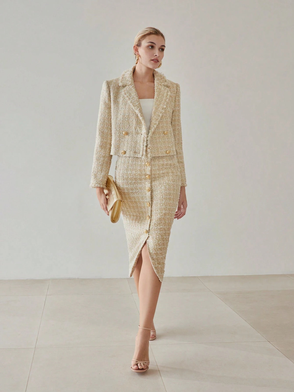 Cropped Blazer with Lapel