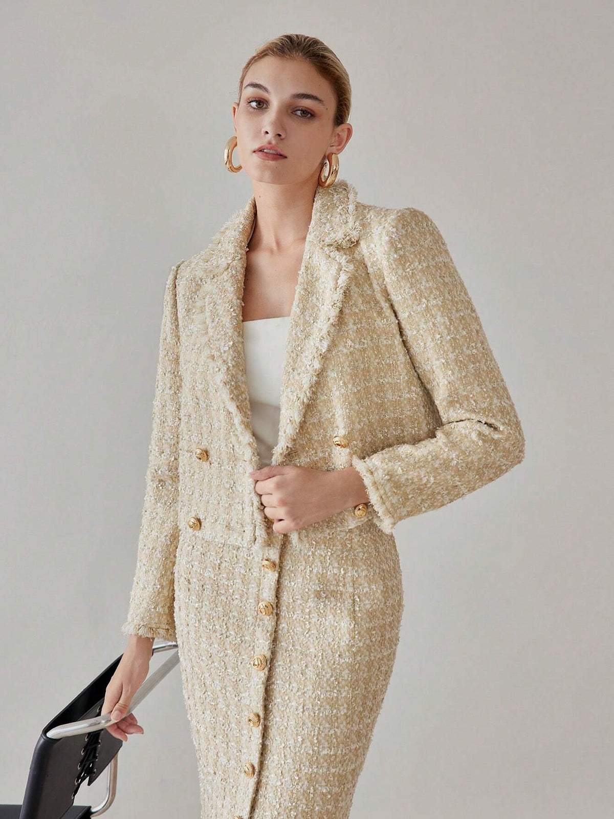 Cropped Blazer with Lapel