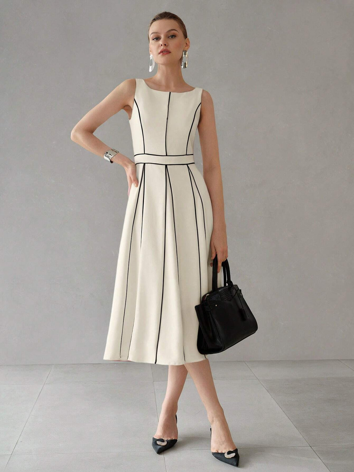 Pleated Midi Dress