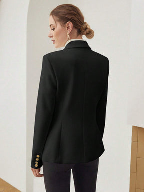 Solid Peak Lapel Blazer