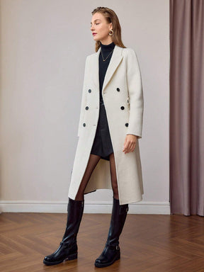 Wool Coat with V-Neck