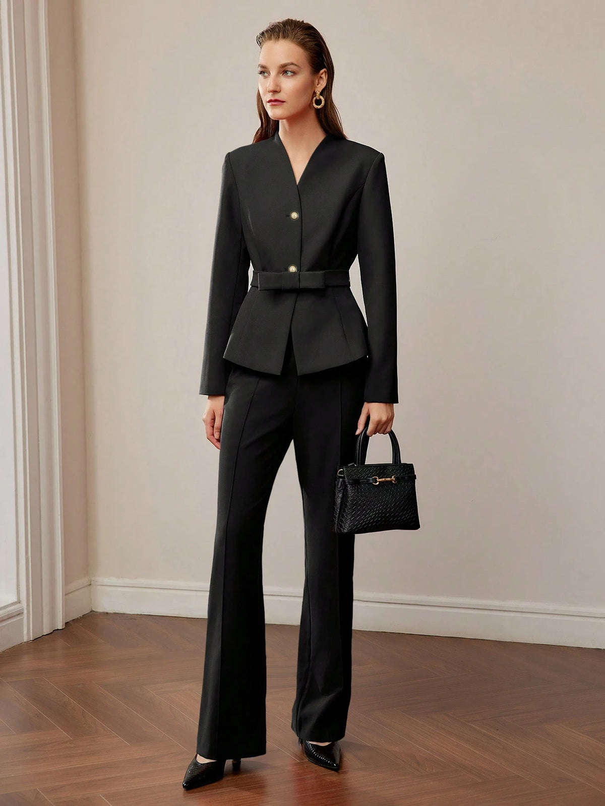 Structured Blazer with Neckline
