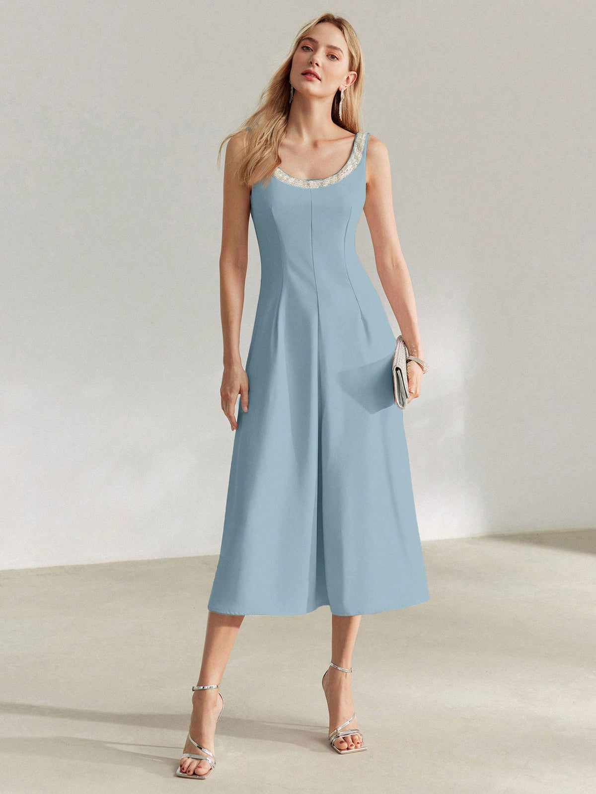 Round Neck Midi Dress