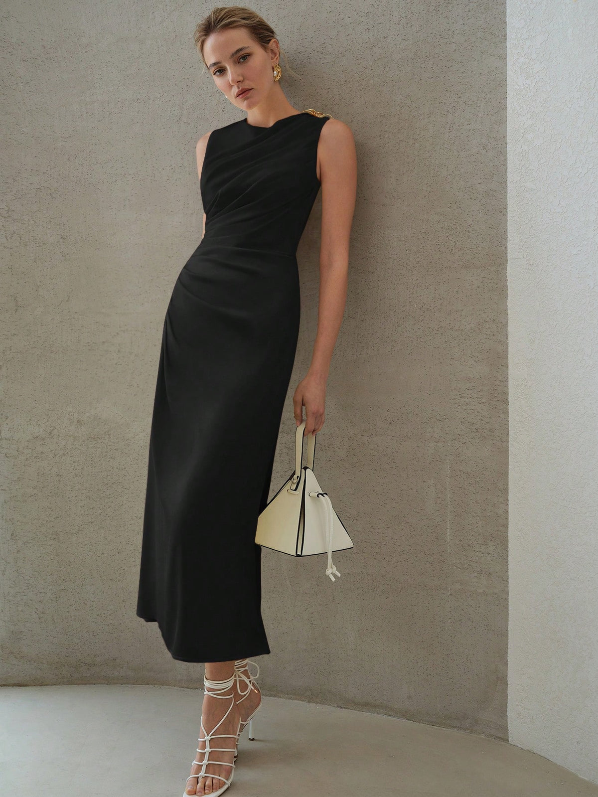 Pleated Midi Dress