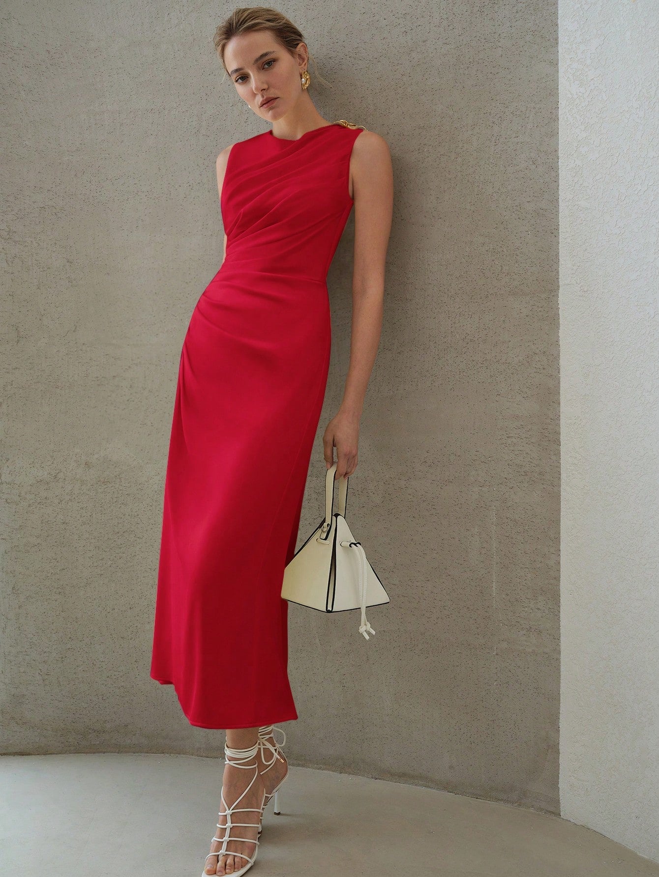 Pleated Midi Dress