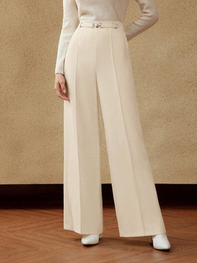 Pleated Suit Pants with Slant Pockets