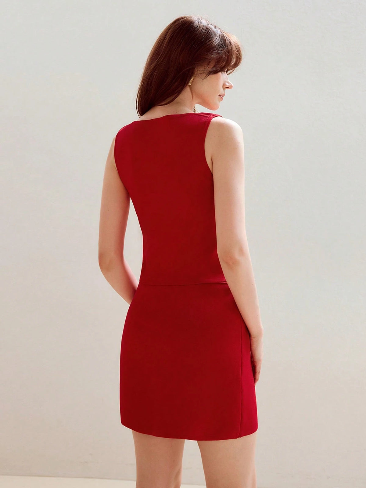 Sweater and Skirt Set with Detail