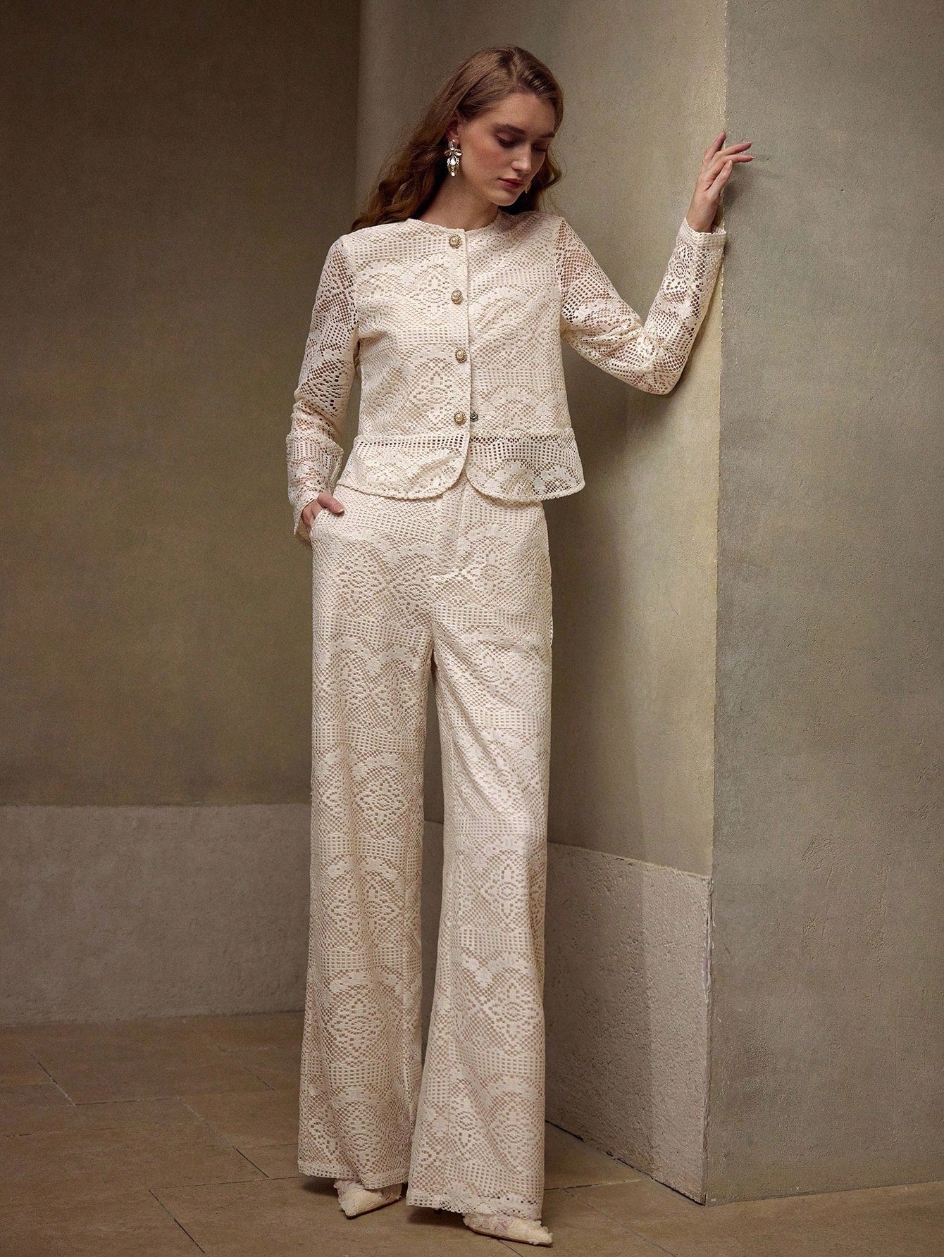 Button-Up Shirt and Diagonal Pocket Pants Set